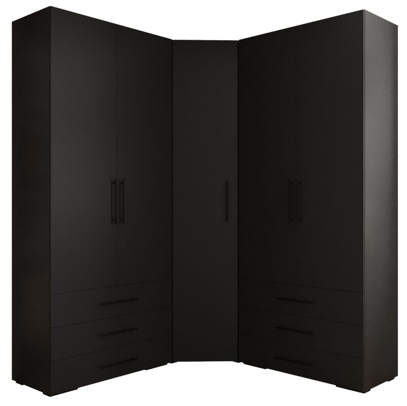 Garderoba wysoka do przedpokoju Abiks INOVA 3 Z7 czarny+czarny 1 szt.