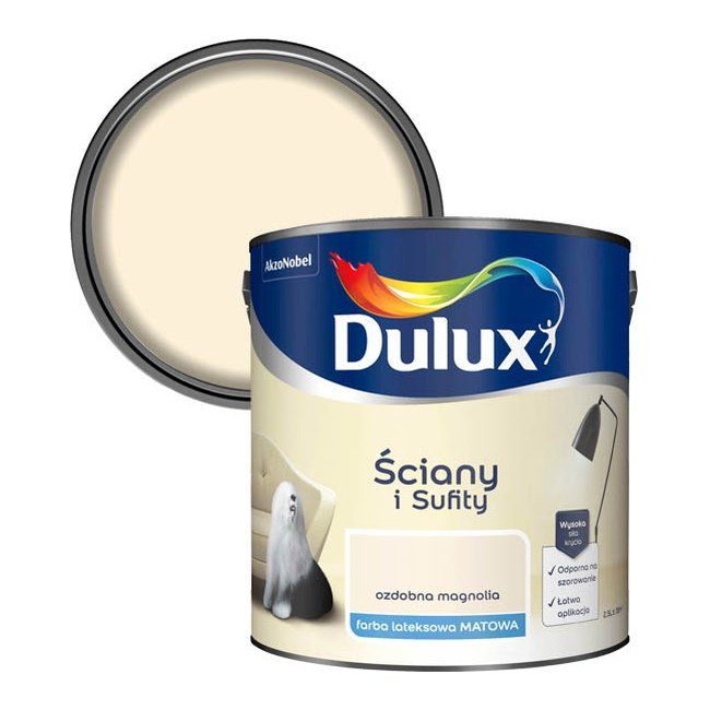 Farba Dulux Ściany i Sufity ozdobna magnolia 2,5 l