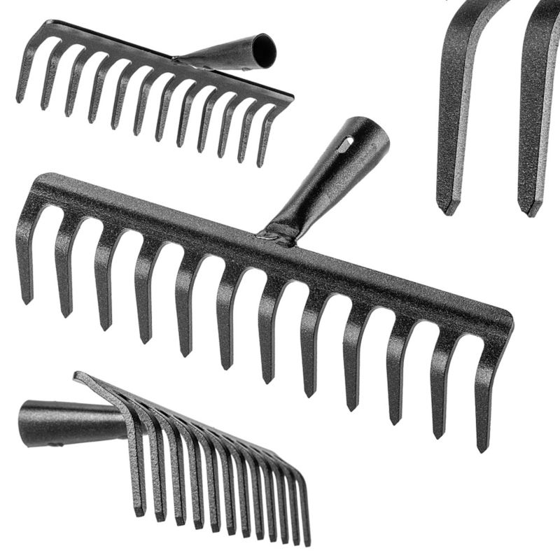 Grabie KADAX Do Liści Stalowe 12-Zębne Grabki Ogrodowe Gleby Trawy Bez Trzonka 1szt.