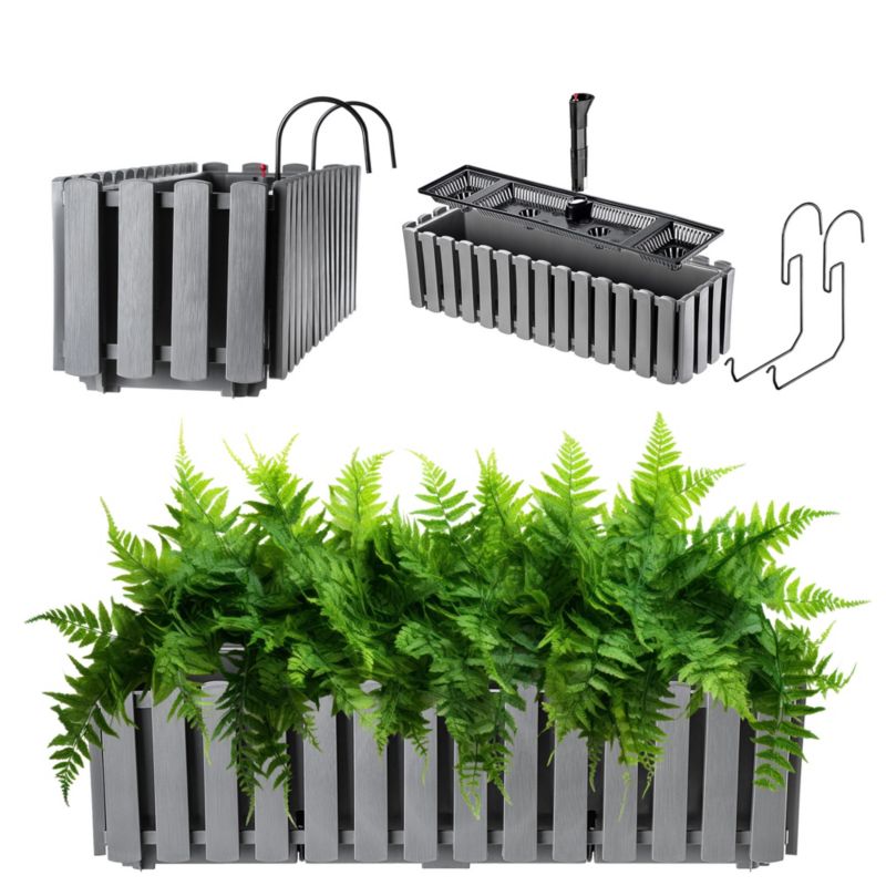 Skrzynka Balkonowa KADAX 58cm + 2 Uchwyty szara 1szt.