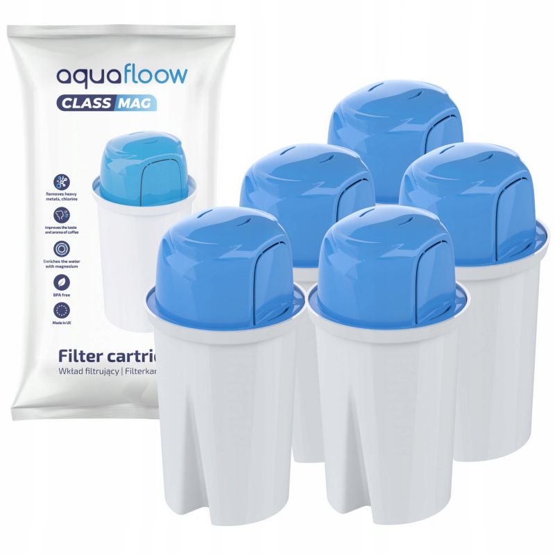 Filtr wody, Aquafloow, do dzbanków filtrujących, z magnezem, zamiennik do Brita Dafi Classic, 5szt