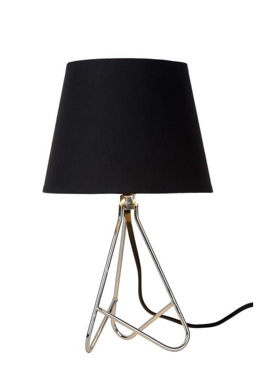 Lampa stołowa Lucide Gitta chromowana czarna 1 x E14 x 40W IP20 wym: 30 x cm tkanina - 1 szt.