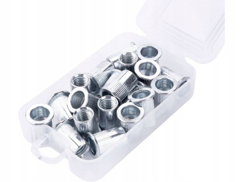 Nitonakrętki FORTUM stalowe ocynkowane M10 z kołnierzem zestaw 20 szt.