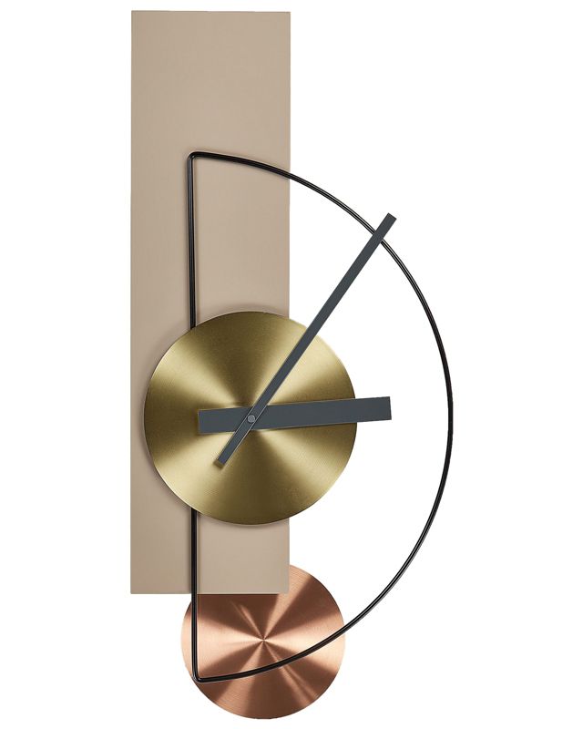 Zegar ścienny Cevins 31 cm Metal Beżowy 1 szt.