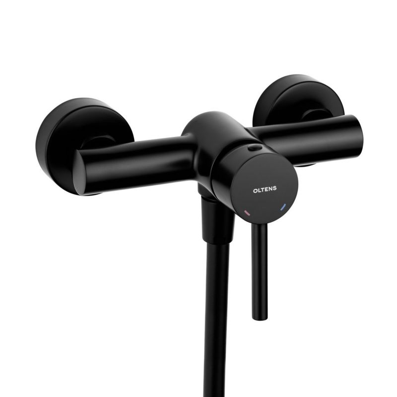 Bateria prysznicowa ścienna Oltens Molle czarny mat, jednouchwytowa, bez termostatu, 1 szt.