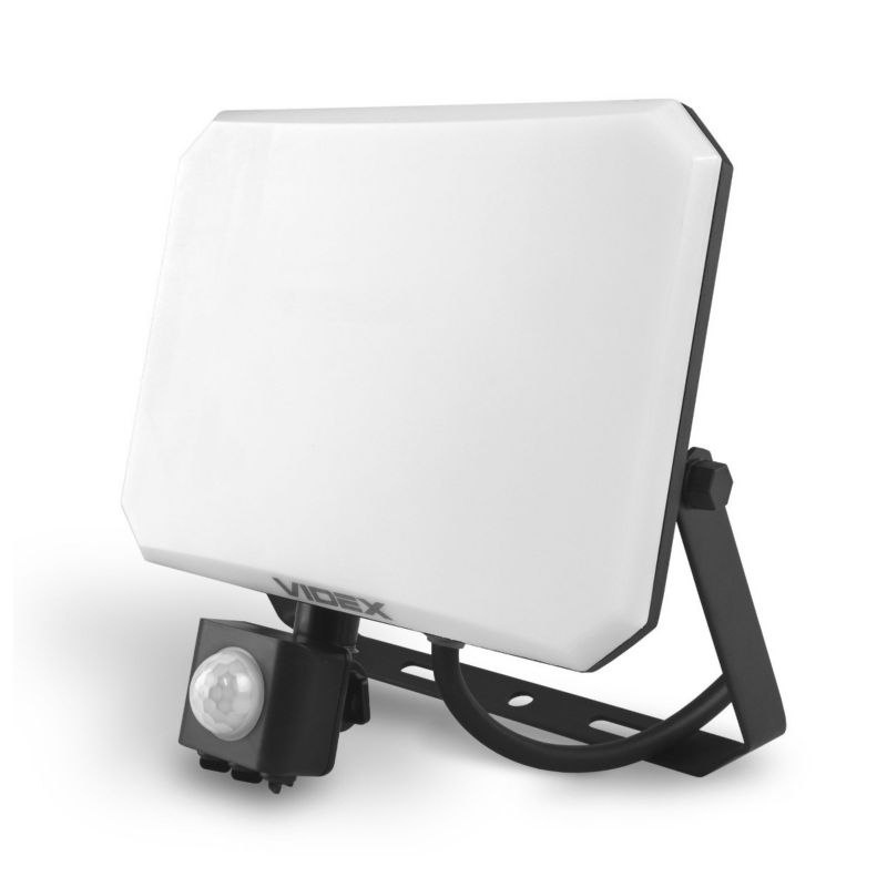 Naświetlacz LED z czujnikiem ruchu Videx czarny LED 50W 5000K 4100lm IP65 wym: 19 x 18 x 5,2 cm - 1 szt.