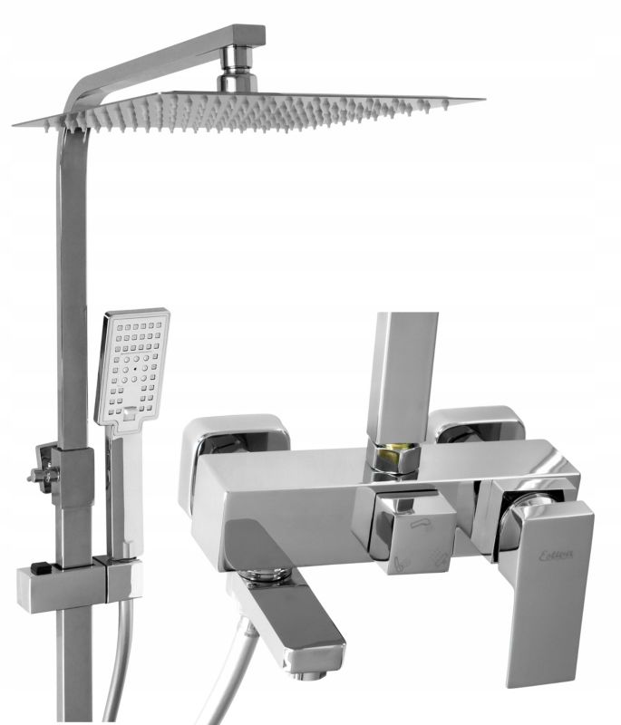 Zestaw prysznicowy natynkowy Estiva TEON Chrome srebrny 1 kpl