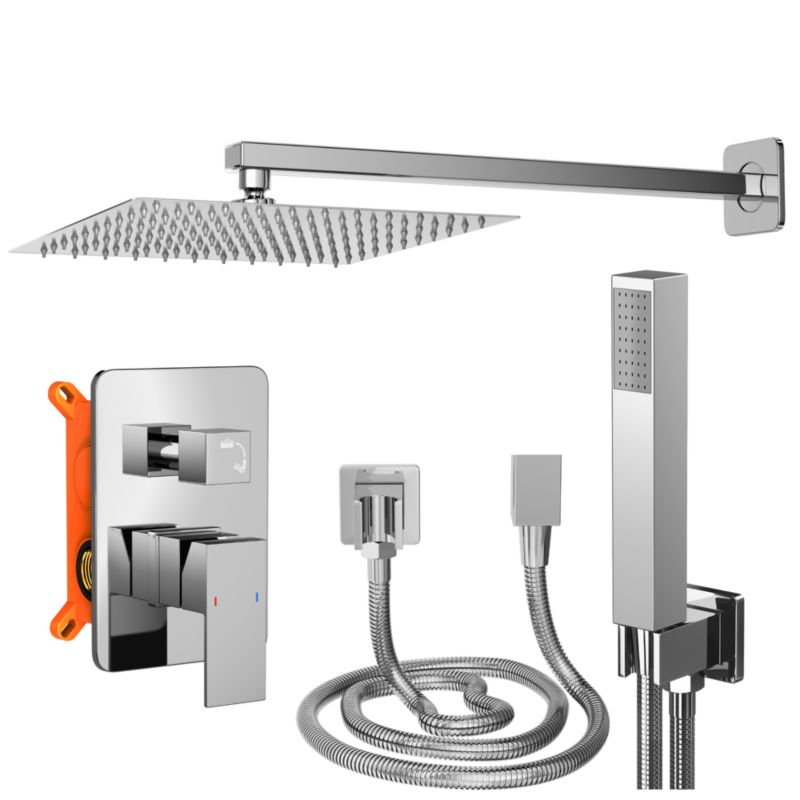 Deszczownica Chrom Granitan Paje Zestaw Podtynkowy Do Łazienki Prysznic Bateria 1 szt.