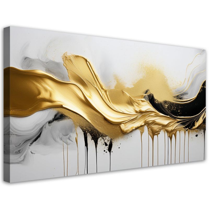 Obraz na płótnie Feeby Złota Abstrakcja 3D 80x40cm 1szt