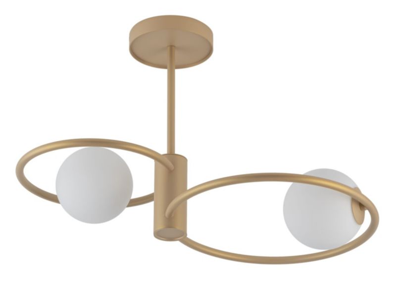 Lampa sufitowa Sigma Lighting Aqua złoto-biała podwójna szklane kule 2xG9 x 12W 1 szt.