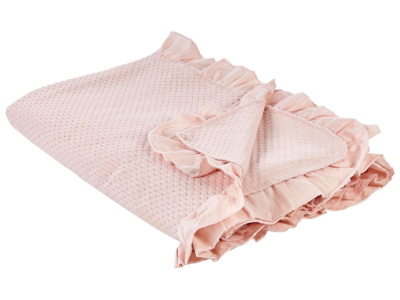 Narzuta na łóżko Hatton Bawełna 220 x 240 cm Pastelowy róż 1 szt.