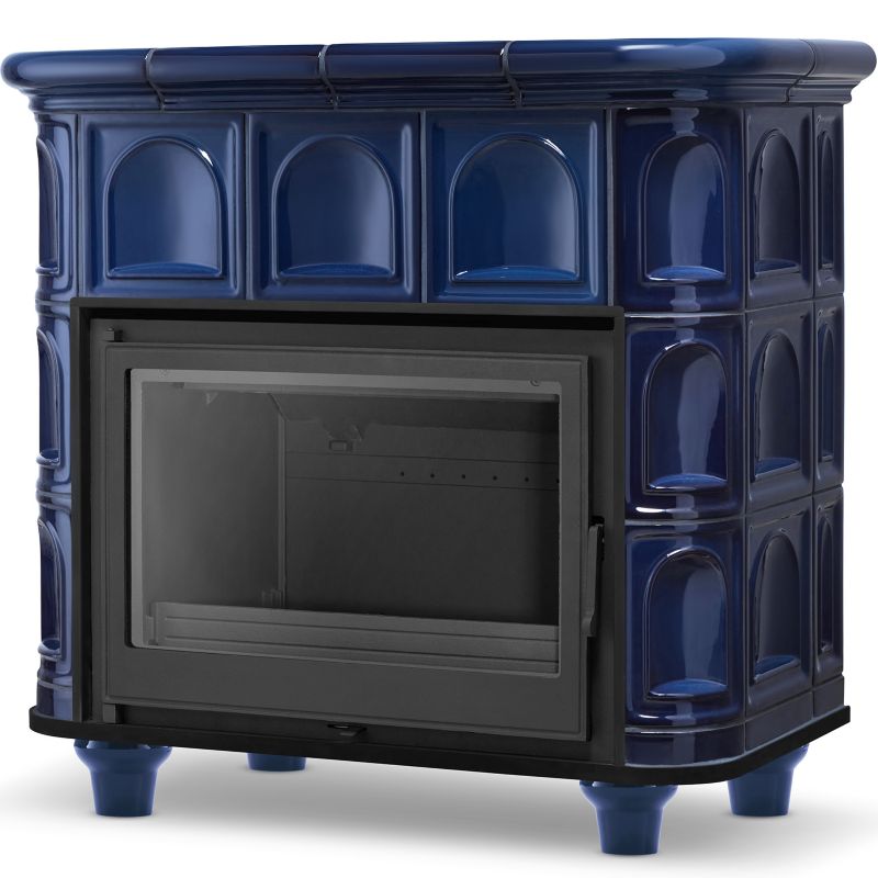 Piec kaflowy kominek koza żeliwny ceramiczny HIGHER wkład FLORENCJA kolor kobalt 1 szt