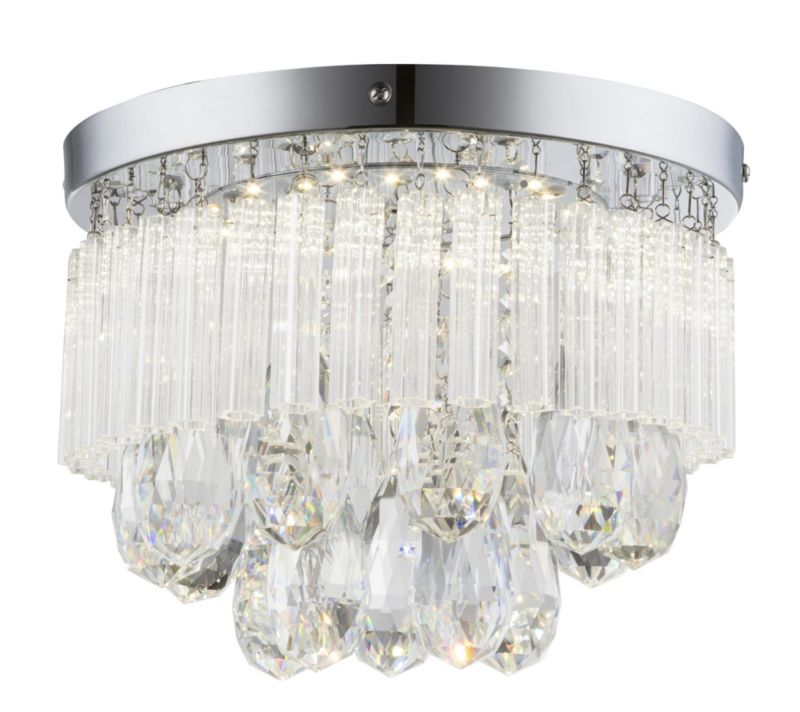 Plafon sufitowy nowoczesny Candellux Lonella chromowany przezroczysty LED 12W 4000K IP20 wym: 27 x 28 x 28 cm kryształ - 1 szt.