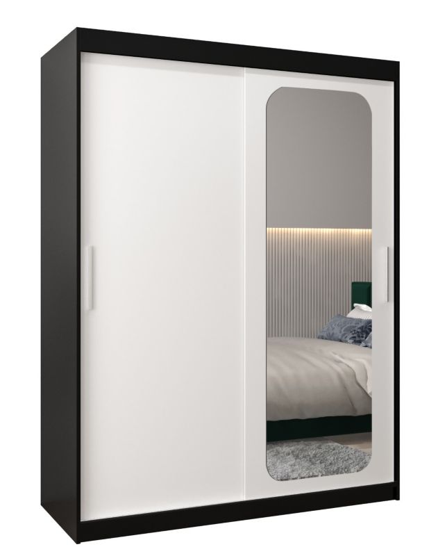 Szafa przesuwna Garderoba Abiks PROMO T2 150 czarny/biały 1 szt.