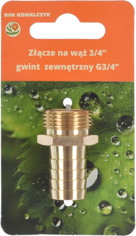 Złącze węża 19 mm z gwintem zewnętrznym 3/4"