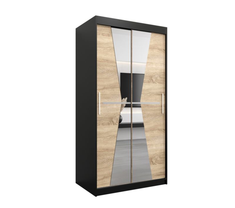 Szafa przesuwna Garderoba Abiks MAROKO 100 czarny / sonoma 1 szt.