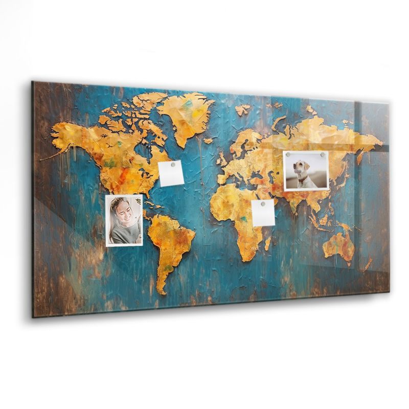 Tablica magnetyczna Wallfluent 120x60 cm Dekoracyjna mapa świata 1 szt.