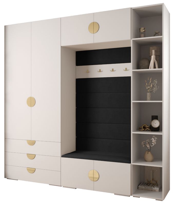 Garderoba do przedpokoju Abiks INOVA 4 Z10 biały+złoty+manila18 1 szt.