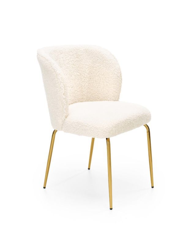 Krzesło Halmar tapicerowane K474 kremowe/złote 1 szt