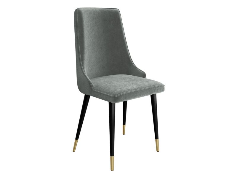 Krzesło MIRJAN 24 tapicerowane Mario platynowy czarny/złoty/szary 1 szt.