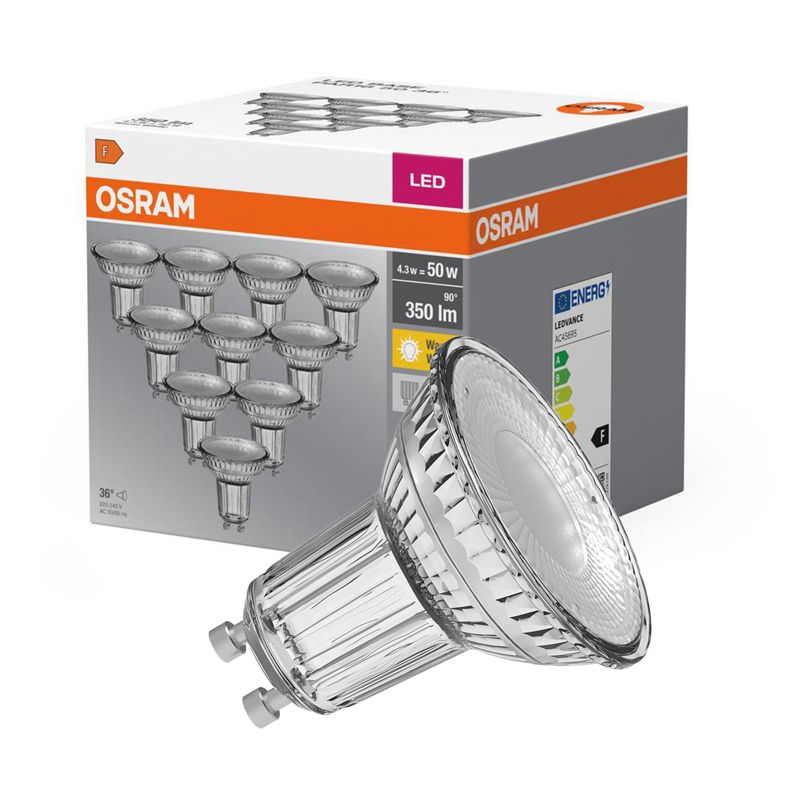 Żarówka LED Osram PAR16 Reflektor GU10 4.3W 350lm 2700K 36st 10 szt.