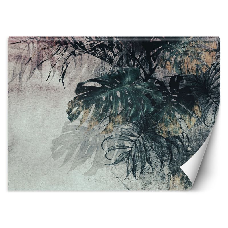 Fototapeta Feeby Monstera 3D Liście Zieleń Złoto 150x105 1 szt