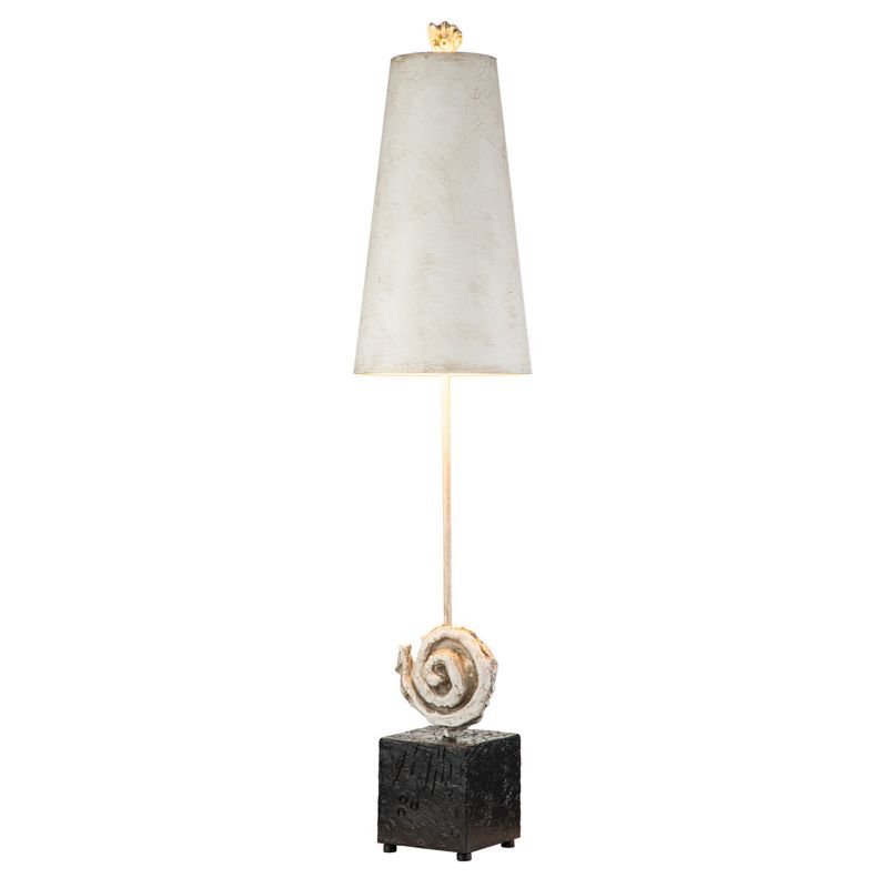 Lampa stołowa Flambeau Swirl biało-czarna 1 x E27 x 60W IP20 wym: 99.1 x 21.6 x 21.6 cm żywica - 1 szt.