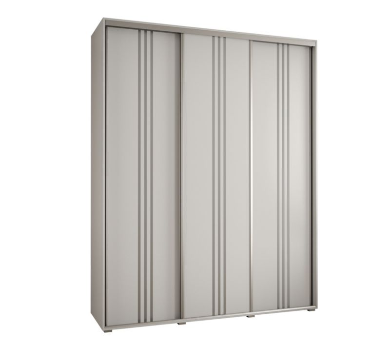 Szafa przesuwna Abiks DAVOS 6 wysoka szer.200cm gł.45cm biały/biały/srebrny 1szt.