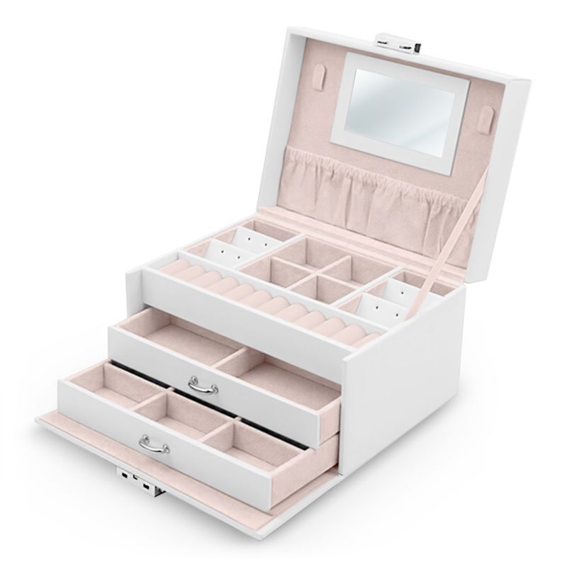 Pudełko szkatułka na biżuterię Massido MS-700 kuferek organizer biały 1szt.