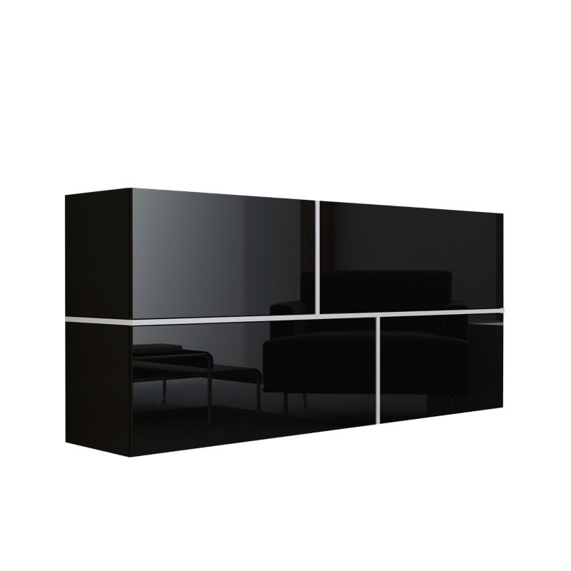 Komoda MIRJAN 24 Goya czarny / czarny połysk + biały 1 szt.