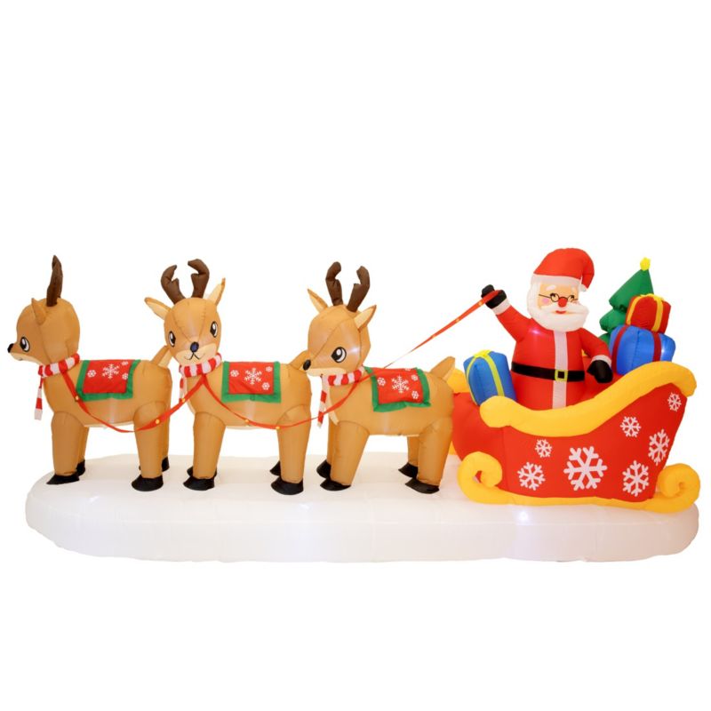 Mikołaj nadmuchiwany JUMI Dekoracja Świąteczna Sanie Renifer dmuchaniec 1 szt.