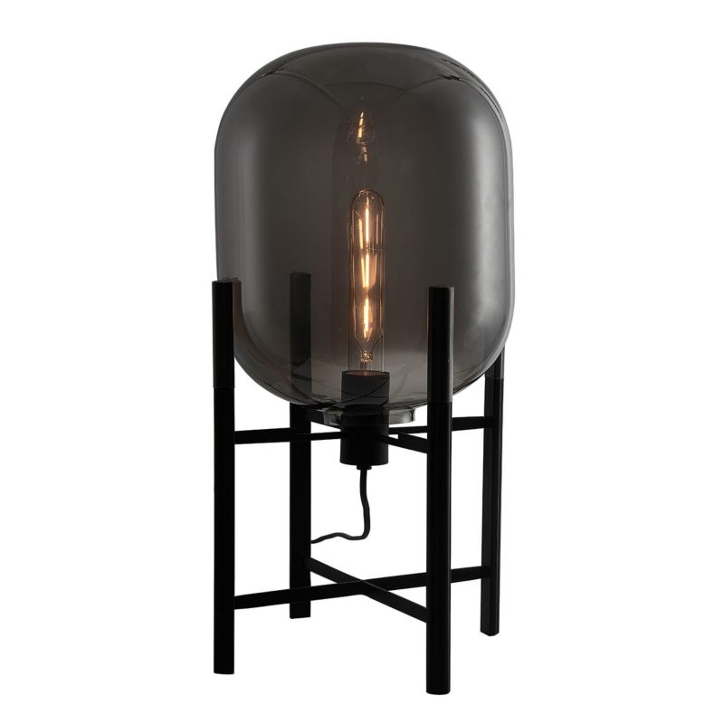Lampa podłogowa stojąca Italux Maversa czarna-dymiona 1 x E27 x 60W wym: 50 x 28 x 28 cm - 1 szt.