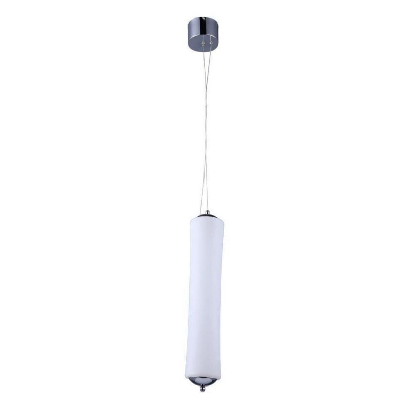 Lampa sufitowa wisząca V-TAC Bamboo biała chromowana wym: 250 x 12,5 cm wbudowany LED 18W 1 szt.