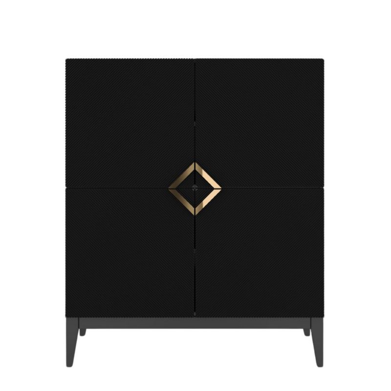 Drewniana komoda Visby DEMI high czarna 1 szt.