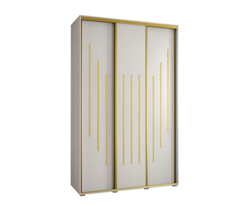 Szafa przesuwna Abiks DAVOS 8 wysoka szer.150cm gł.60cm biały/biały/złoty 1szt.