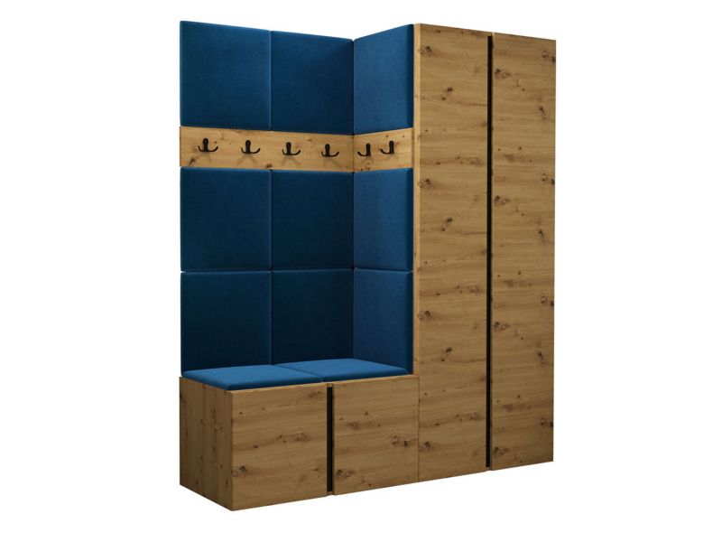 Garderoba MIRJAN 24 Orion III dąb artisan/czarny + granatowy 1 kpl.