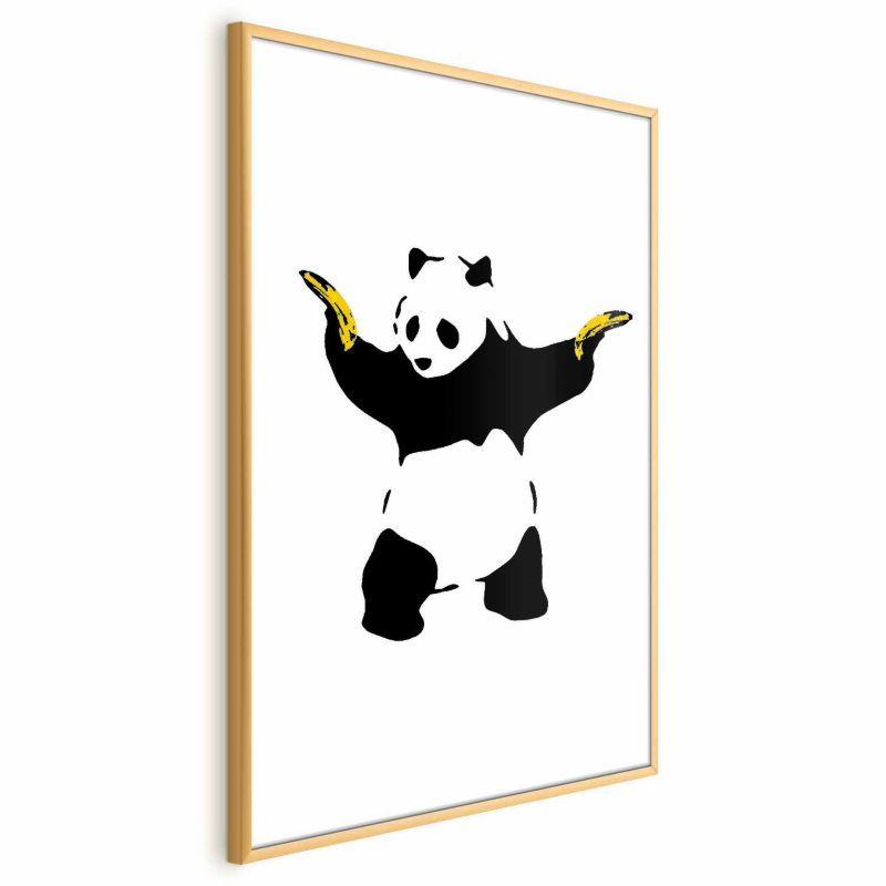 Plakat Artgeist Panda with Guns 29,7x42 cm z ramą złotą 1 szt