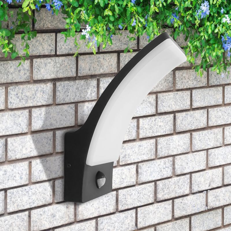 Kinkiet Sanico Goldlux AMY oprawa elewacyjna LED 12W 4000K z czujnikiem ruchu i zmierzchu czarna IP44 - 1 szt.