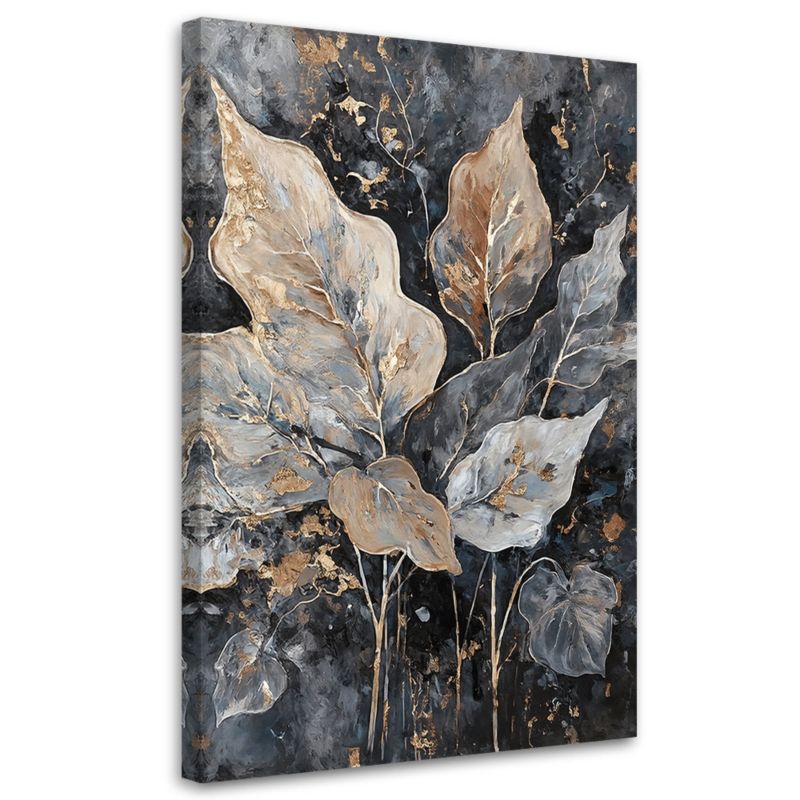 Obraz na płótnie Feeby Liście W Stylu Glamour 40x60cm 1szt