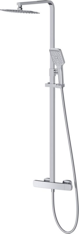 Zestaw prysznicowy Cersanit Larga z termostatem, chromowany, deszczownica, 1 szt.