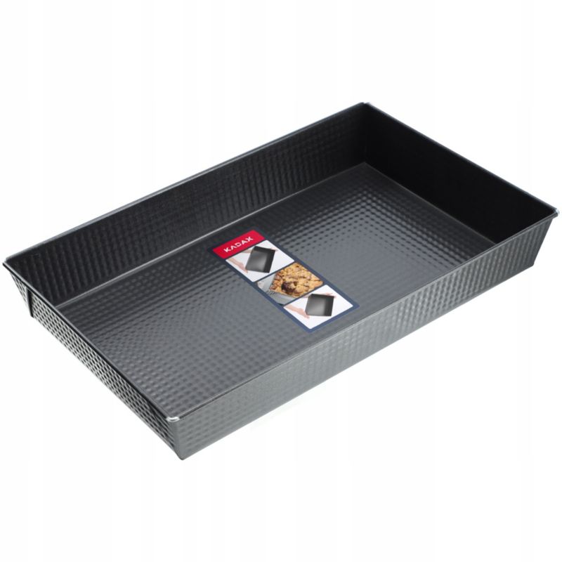 Forma Do Pieczenia KADAX Blacha Ciasta Nieprzywieralna Prostokątna 40x25x6 Czarny 1 szt.