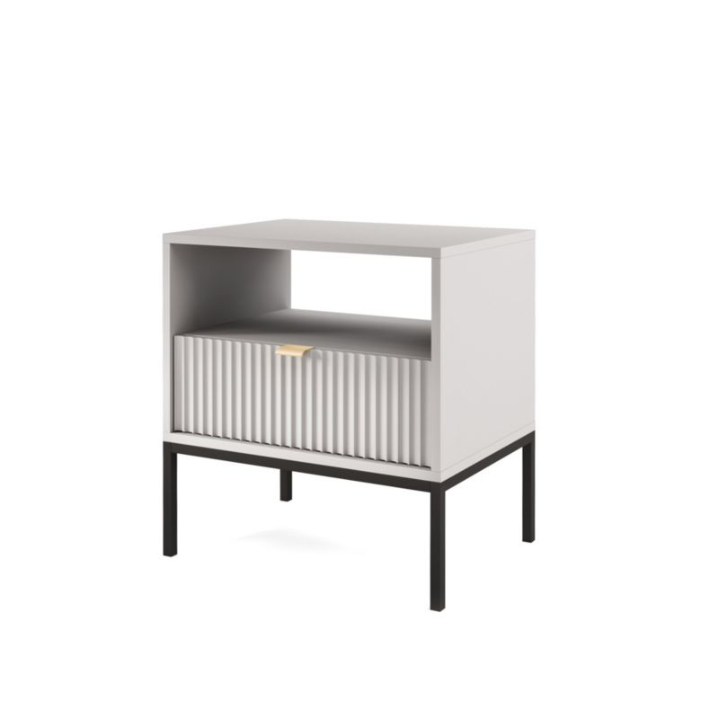Szafka nocna z szufladą Bettso Nova 54 cm na czarnym stelażu szary 1szt.