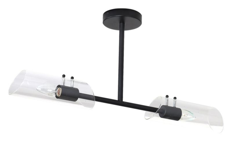 Lampa sufitowa wisząca Rabalux Teodoro czarno-przezroczysty wym: 32 x 73 x 12 cm 2xE14 x 1 szt.