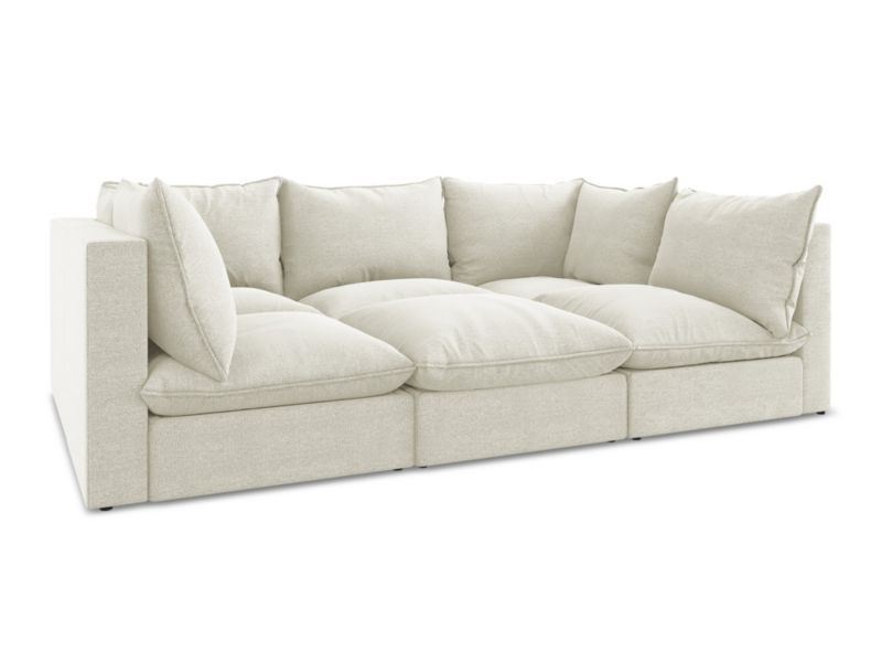 3-osobowa kanapa modułowa LaMiaSofa RAVENNA z tkaniny bouclé 255x180 cm piaskowy 1 szt.