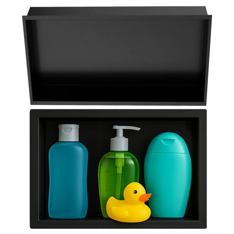 Półka łazienkowa wnękowa Estiva FALEZA Black 45x30x10 cm czarna 1 szt.