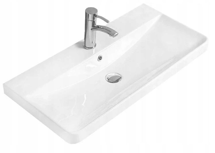 Umywalka ADK MEBLE Alto 80 wpuszczana w blat, kwadratowa, biała 1 szt