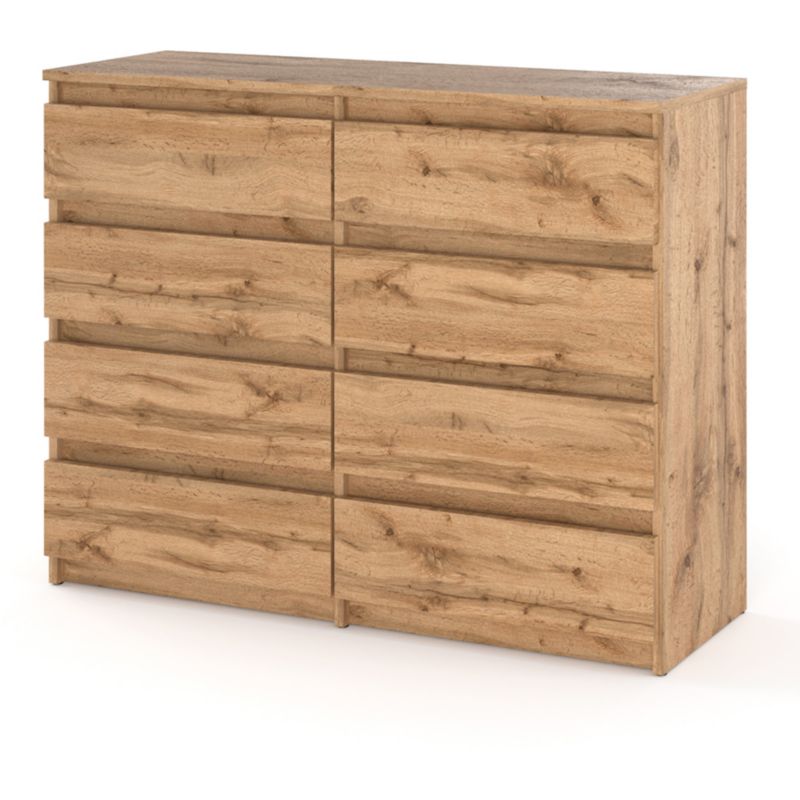 Komoda Hurtownia-Mebli Szuflady 8 Hugo Duża 120cm Dąb Wotan Dąb Wotan 120x33.5x92.5 cm 1szt.