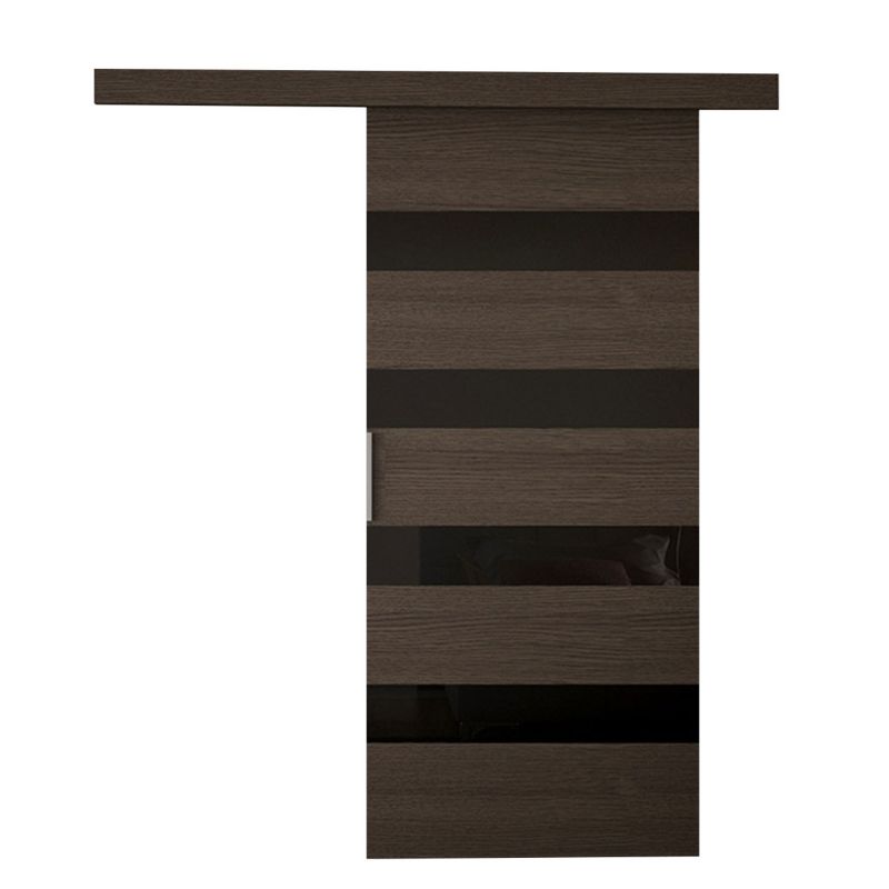 Drzwi przesuwne wewnętrzne MIRJAN 24 Marti V 80 + samodomykacz choco / czarny lacobel 1 kpl.