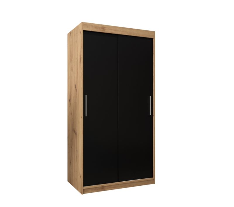 Szafa przesuwna Garderoba Abiks Tokyo 100 artisan + czarny 1 szt.