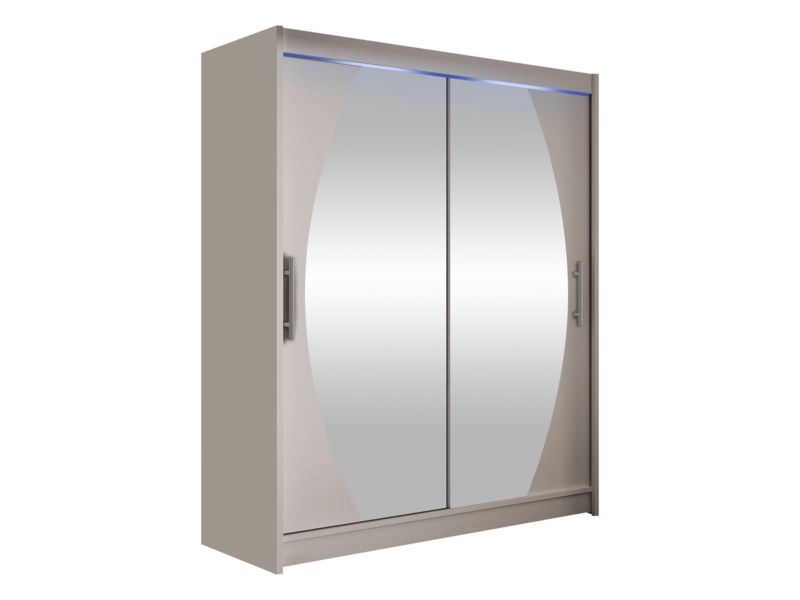 Szafa MIRJAN 24 z drzwiami przesuwnymi Presto VIII z oświetleniem RGB kaszmir/lustro 1 szt.